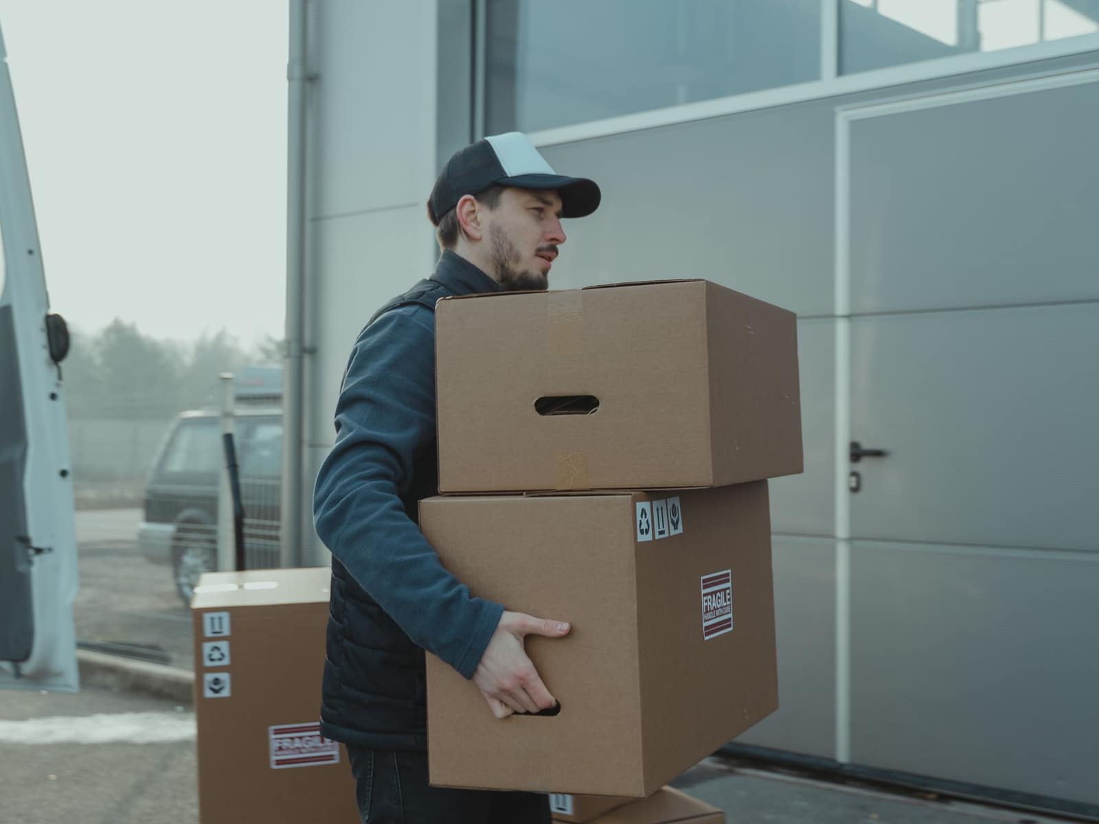 Warehouse team working at a picking station